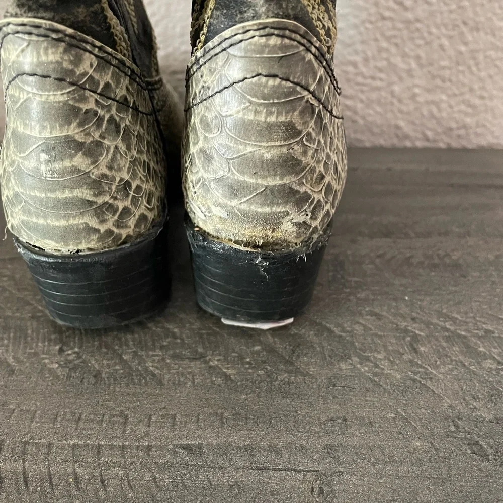 Laredo Snakeskin Cowboy Boots with Black Accents